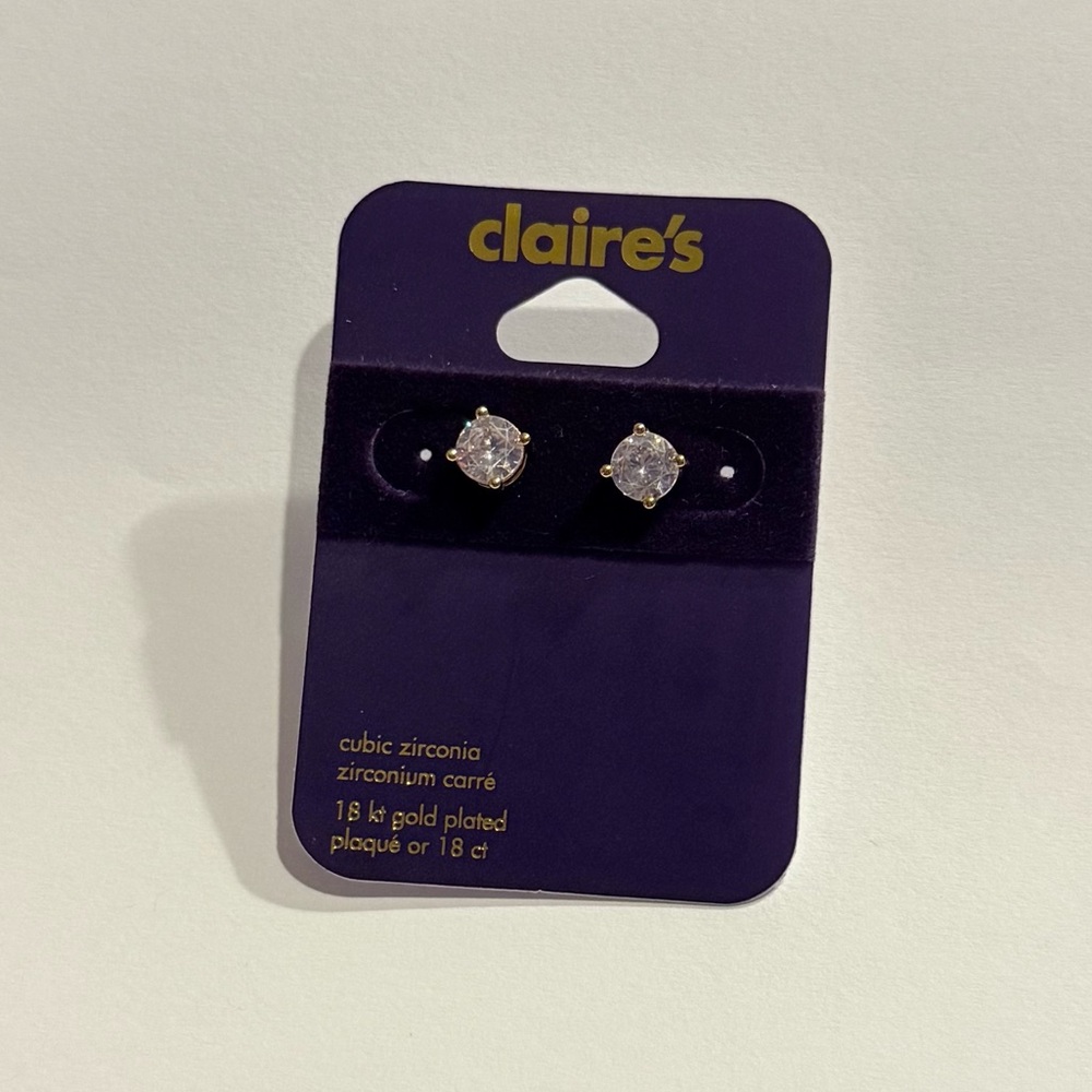 18kt gold plated cubic zirconia earrings #35